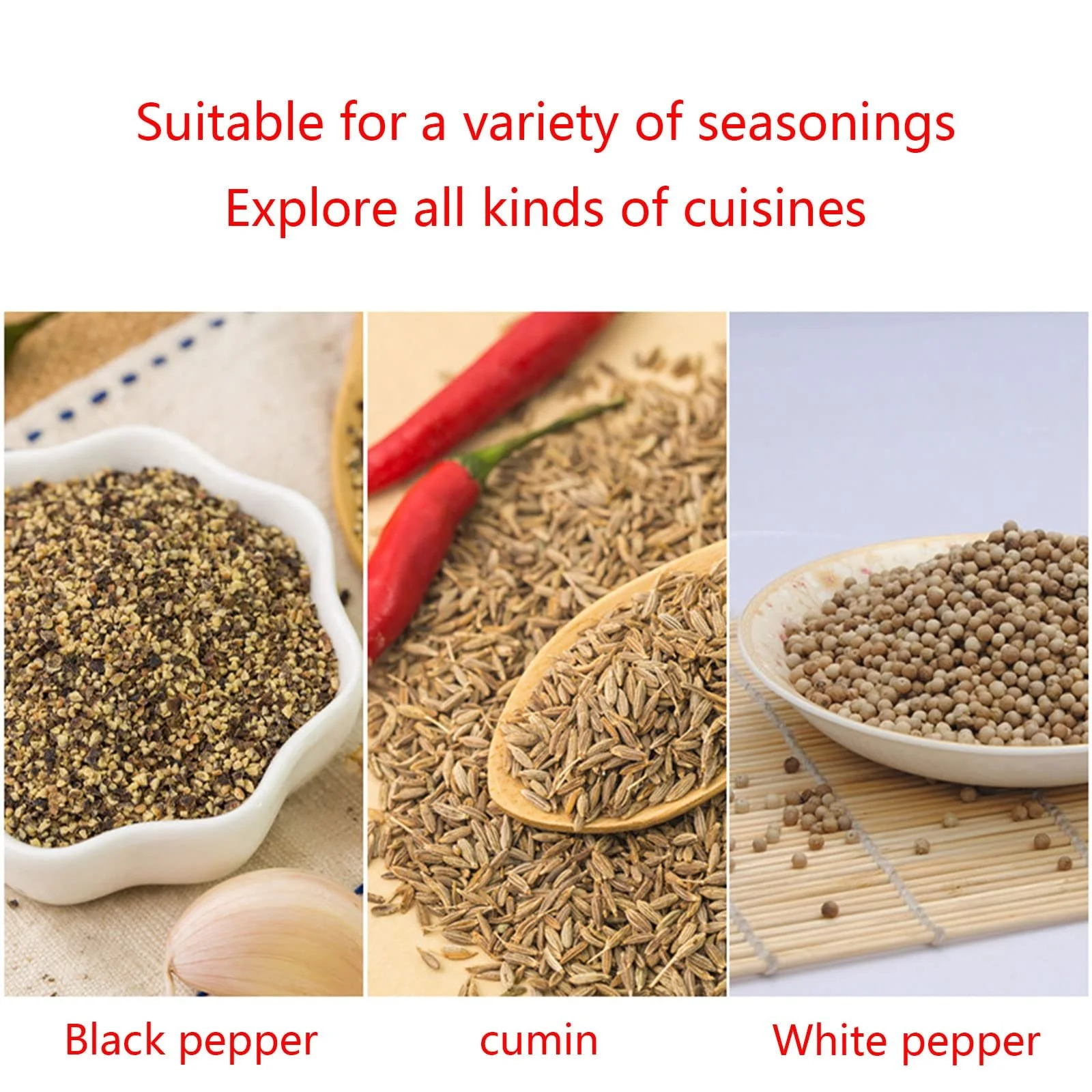 Ручний млин Набір Штовхаючий з нержавіючої сталі для спецій соусів, фото №4 Ручний млин Набір Штовхаючий з нержавіючої сталі для спецій соусів, фото №4