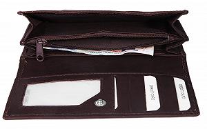 Гаманець Excellanc жіночий зі шкіри 9 x 16.5 x 2 см, коричневий, Classic synthetic.ua - Фото 1