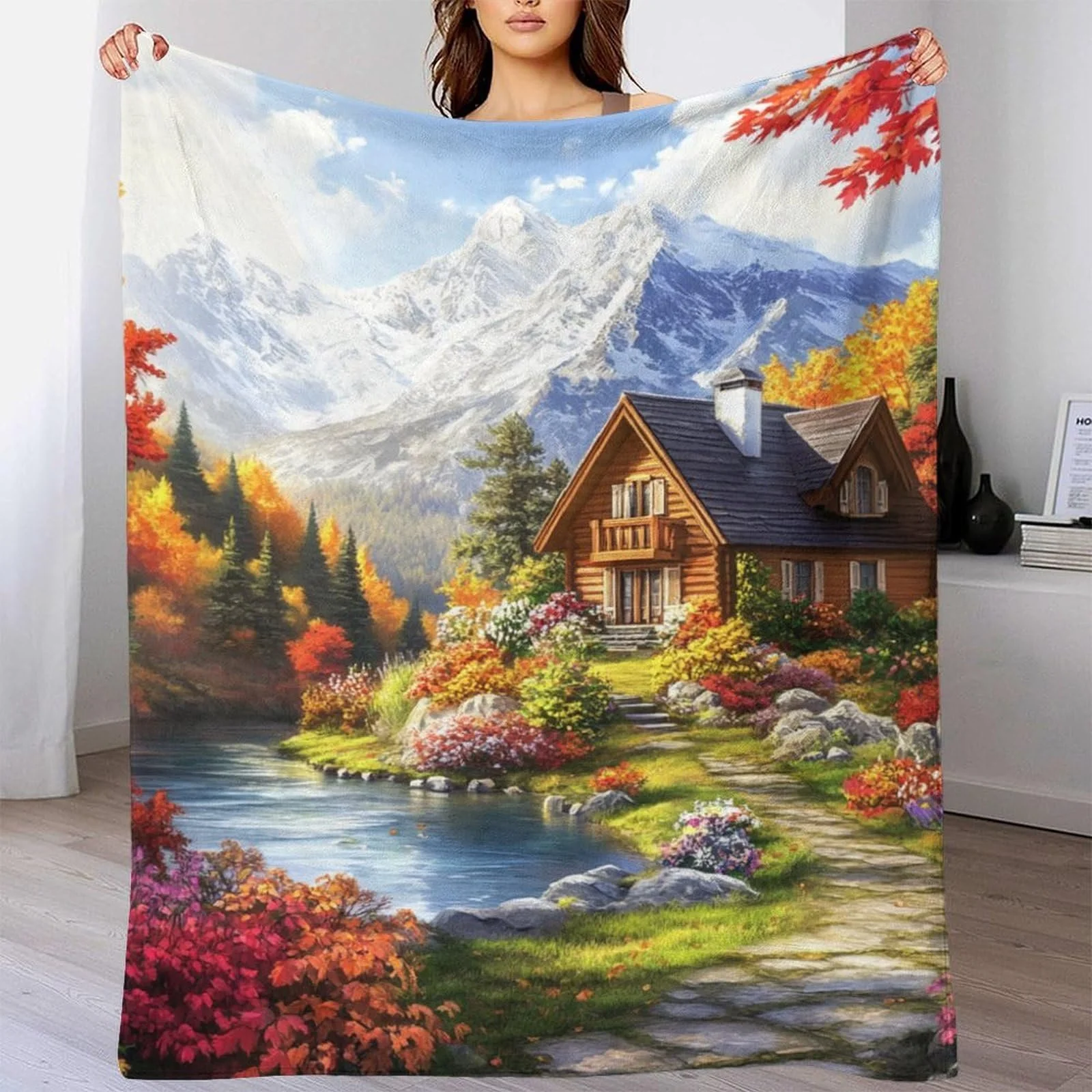 Покривало GAOYUCHUN Cabin in The Forest з 3D принтом, фото №5