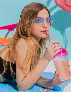 Сонцезахисні окуляри у формі серця Becellen, 2 шт., різнокольорові synthetic.ua - Фото 1