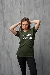 Футболка женская PUTIN XYЙLO хаки - Фото 1
