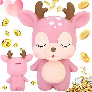 Скарбничка Deer PVC Рожева 10х15.4х19.3 см - Фото 1