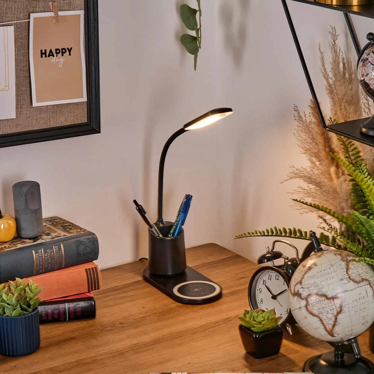 LED Настільна лампа HOFSTEIN Debelmose 45 см Регульована з димуванням Чорний/Білий, фото №8