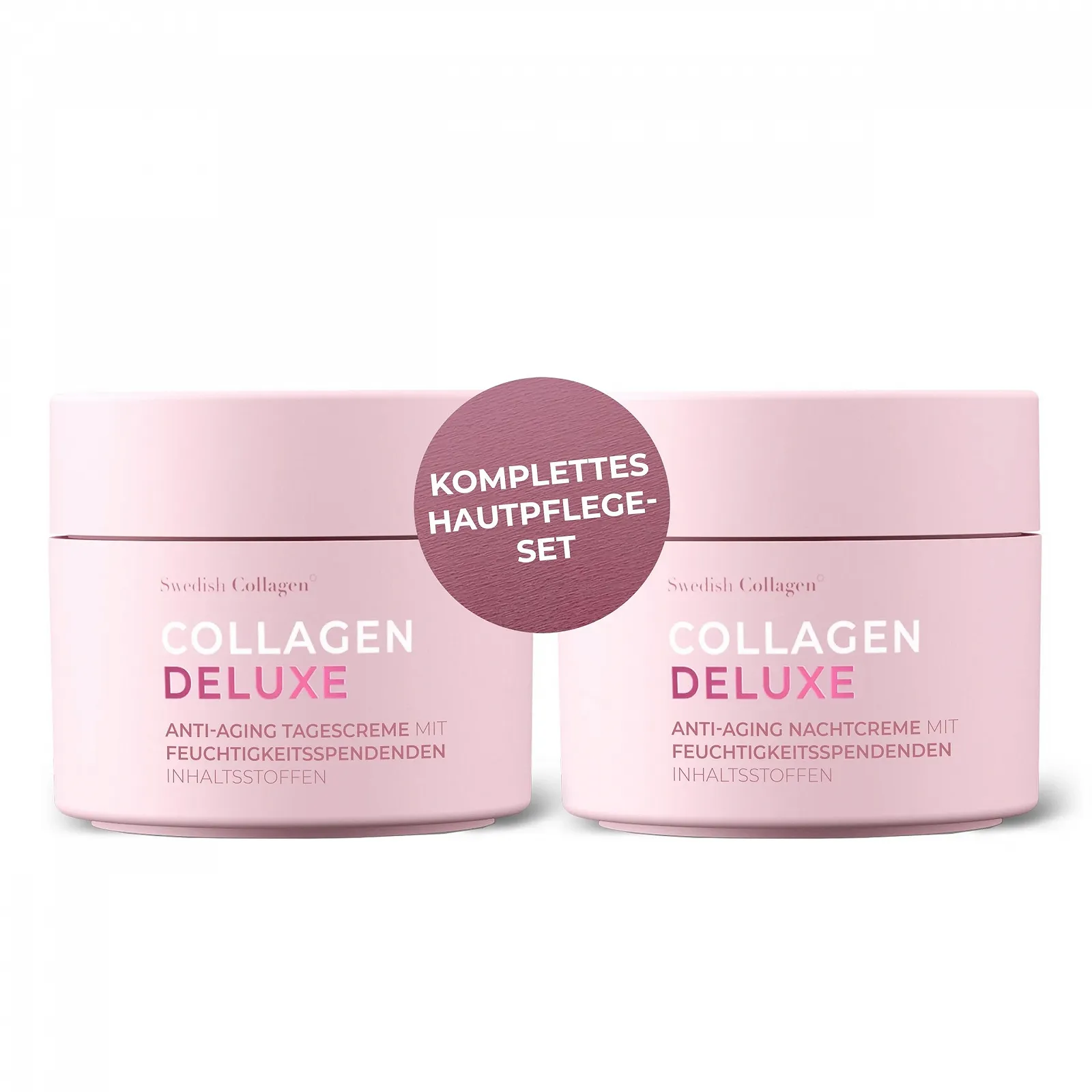 Набір денного та нічного кремів Swedish Collagen Deluxe Retinol для зволоження та сяйва шкіри з ретинолом, ніацинамідом та вітаміном E, фото №1 Набір денного та нічного кремів Swedish Collagen Deluxe Retinol для зволоження та сяйва шкіри з ретинолом, ніацинамідом та вітаміном E, фото №1