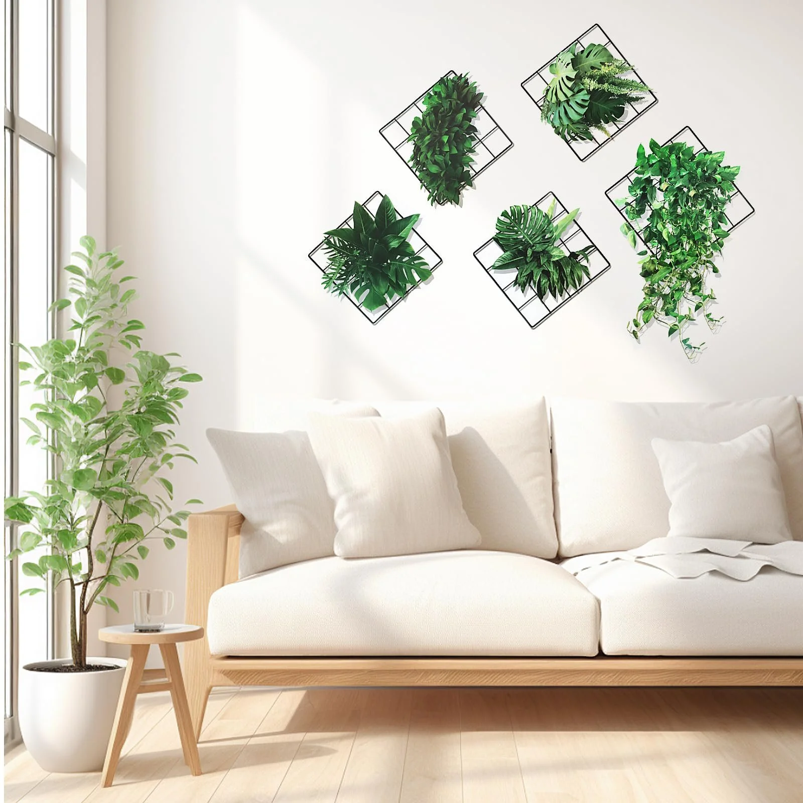 Наклейки на стіну 3D Зелені рослини 5 дизайнів Самоклеючі 30 x 29 см, фото №5