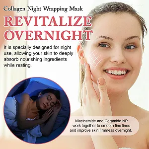 Нічна маска для обличчя з колагеном, органічна, для сяючої шкіри synthetic.ua - Фото 1