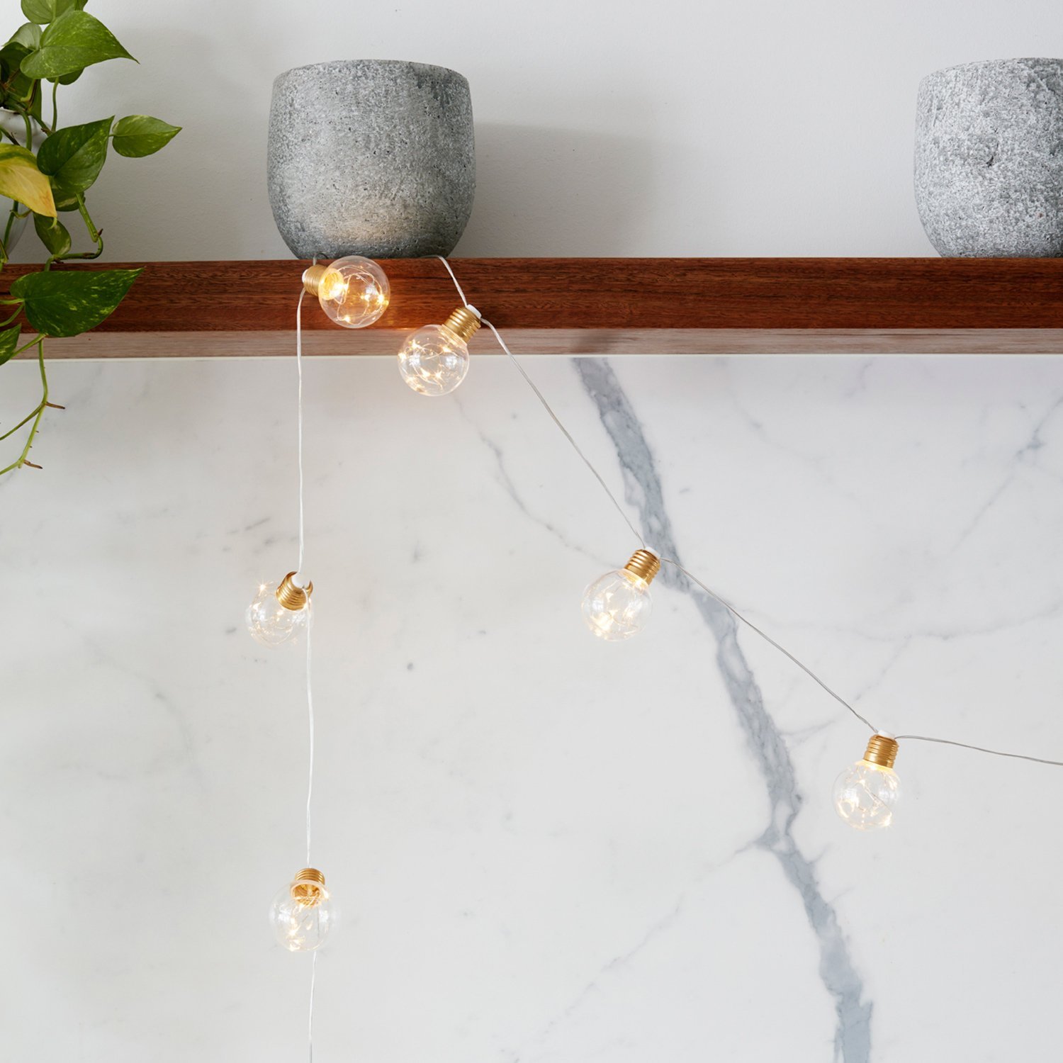 Гирлянда Lights4fun Party Fairy Lights Micro Wire 50 теплых белых LED, питание от батареек, таймер, фото №2