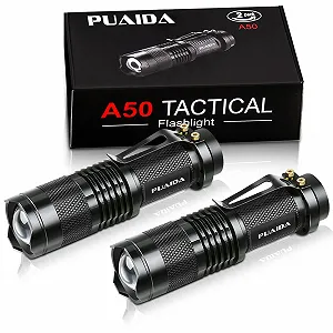 Міні LED ліхтарик Super Bright Zoomable з 3 режимами, водонепроникний, для дітей, подарунок, для риболовлі, походів і кемпінгу, набір з 2 штук - Фото 1