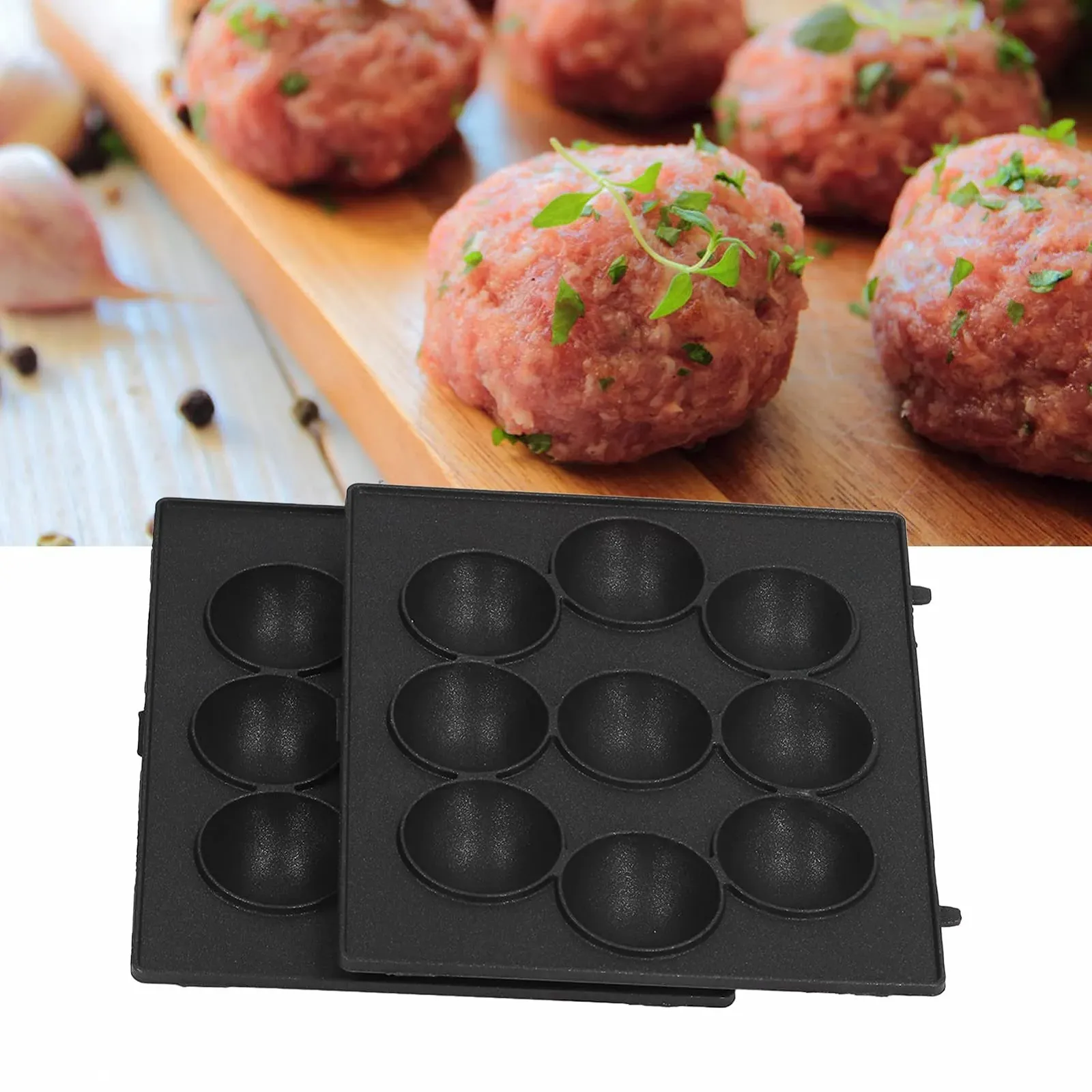 Форма для запікання з нержавіючої сталі на 9 отворів антипригарна для фрикадельок, фото №9