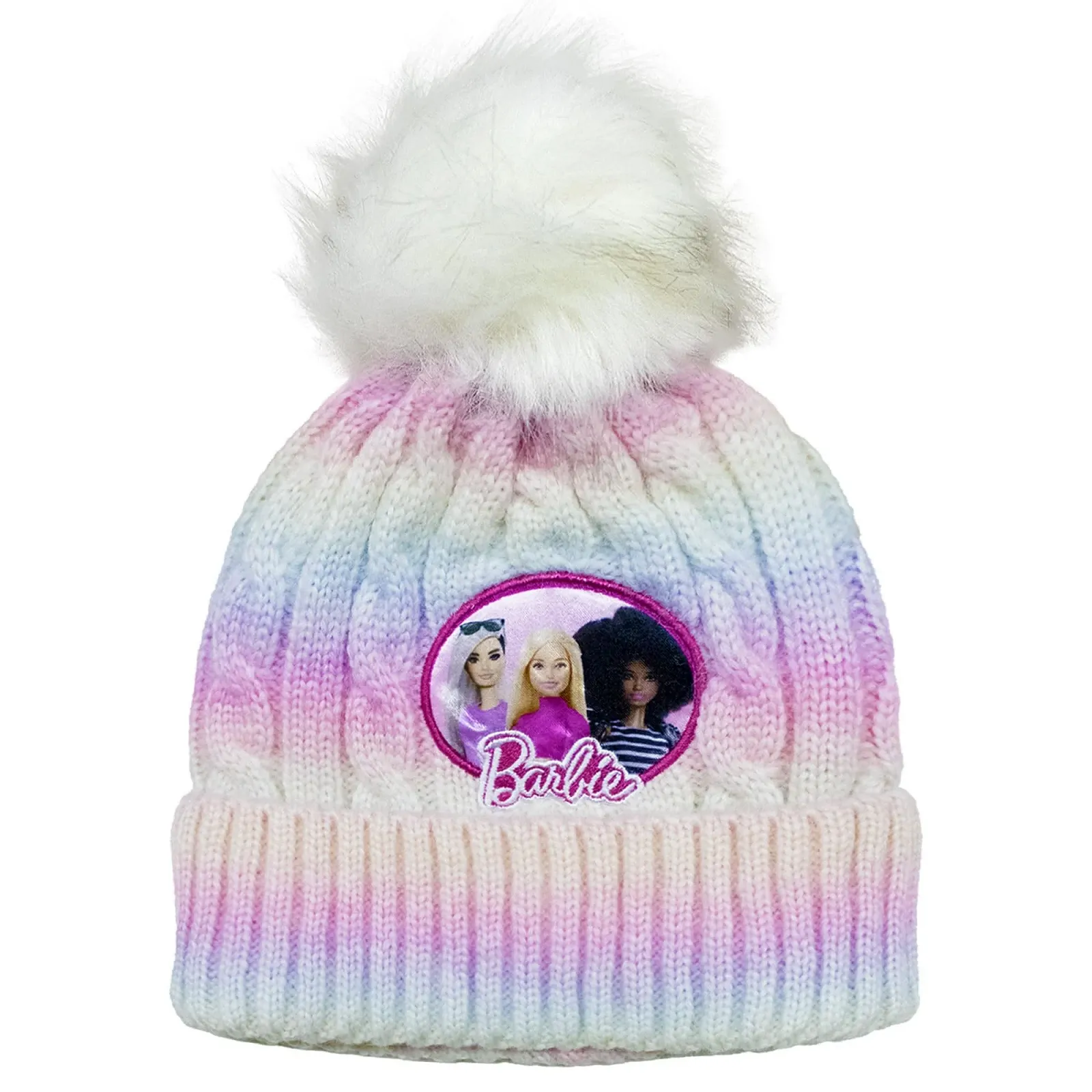 Шапка вязаная зимняя для девочек SUN CITY Barbie 6960 с помпоном, фото №1 Шапка вязаная зимняя для девочек SUN CITY Barbie 6960 с помпоном, фото №1