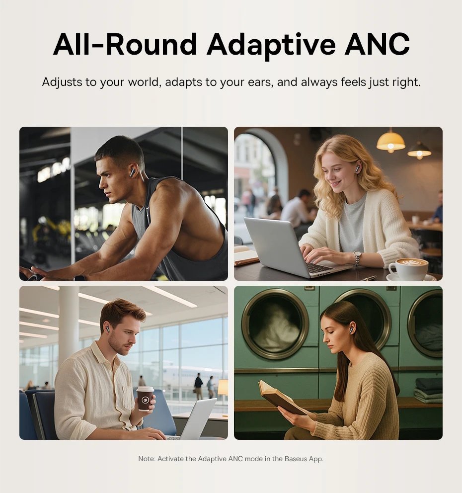 Навушники Baseus Bowie MP1 Hi-Res LDAC ANC -55dB 6-Mic Grey, фото №13 Навушники Baseus Bowie MP1 Hi-Res LDAC ANC -55dB 6-Mic Grey, фото №13