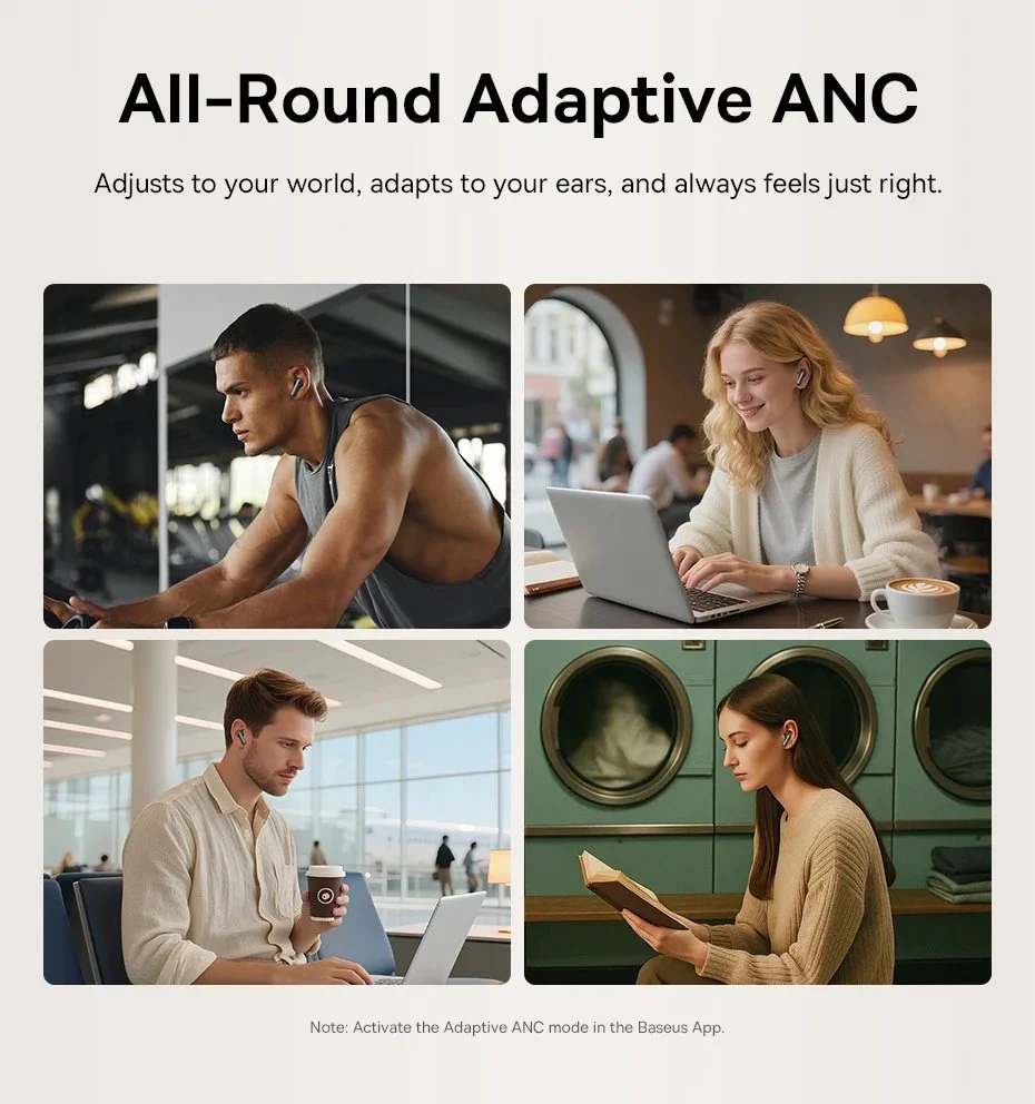 Наушники Baseus Bowie MP1 Hi-Res LDAC ANC -55dB 6-Mic Grey, фото №13