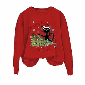 Женский Праздничный Свитшот HUIFUAO С Рождественским Принтом synthetic.ua - Фото 1