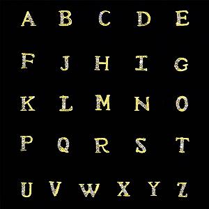 Металеві 3D Прикраси для нігтів Золоті літери A-Z - Фото 1