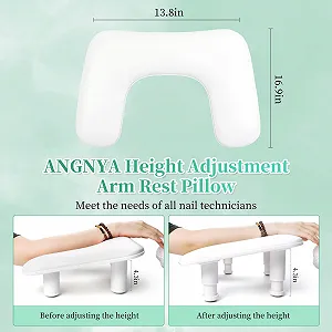 Підставка під руку U-подібна ANGNYA, подушка для манікюру зі знімними кронштейнами synthetic.ua - Фото 1