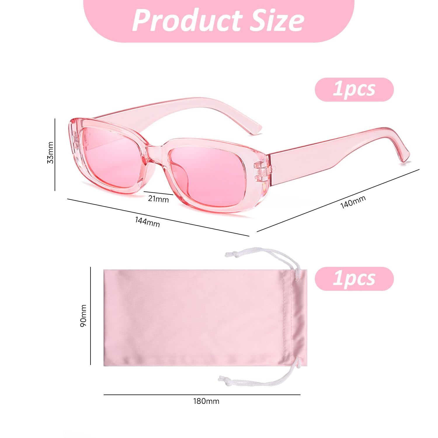 Сонцезахисні Окуляри CVFRTT Прямокутні Ретро Рожеві, фото №2