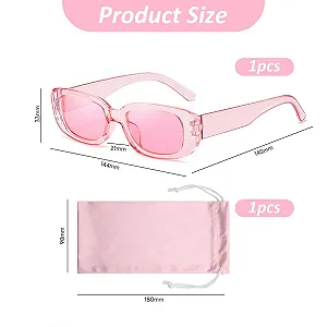 Сонцезахисні Окуляри CVFRTT Прямокутні Ретро Рожеві synthetic.ua - Фото 1