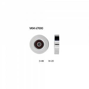 Ролик направляющий/обводной поликлинового ремня SKF VKM 67000 нижний - Фото 1