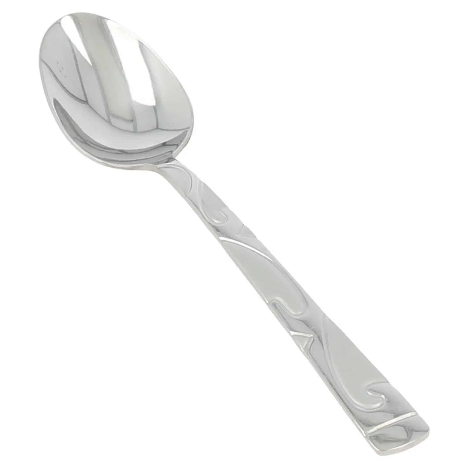 Ложка Кавова AL-5003 Срібляста з гравіюванням, 6 шт, фото №1 Ложка Кавова AL-5003 Срібляста з гравіюванням, 6 шт, фото №1