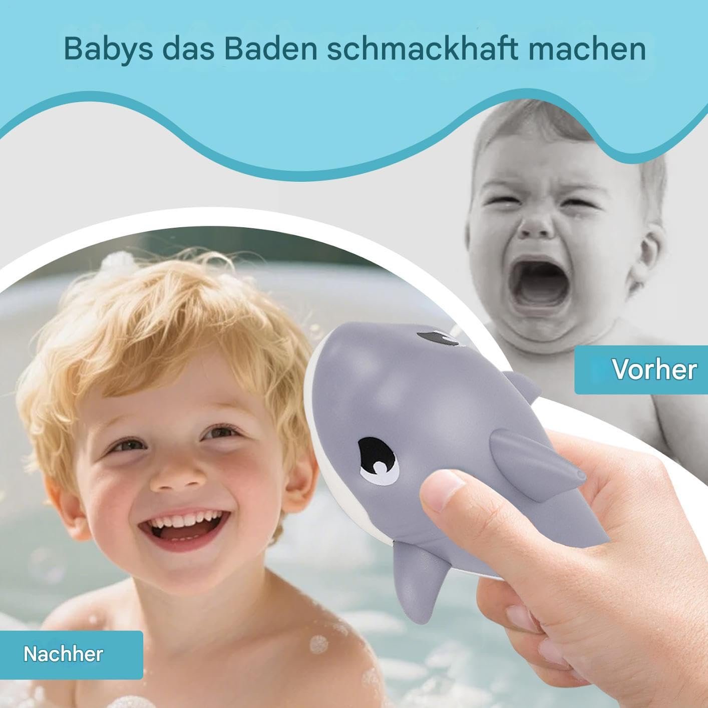 Іграшка для ванни Акула заводна для хлопчика, фото №3