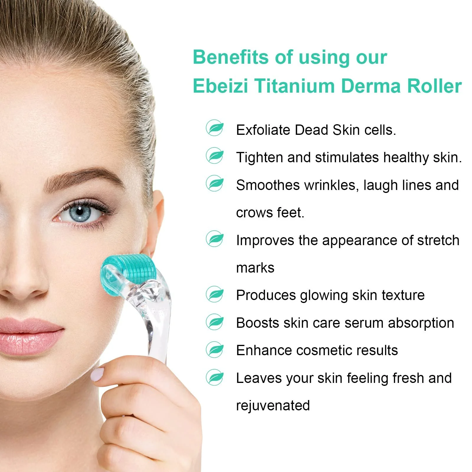 Derma Roller 0.3 мм, система мікроголок для шкіри, проти старіння, від прищів, розтяжок, целюліту, фото №8