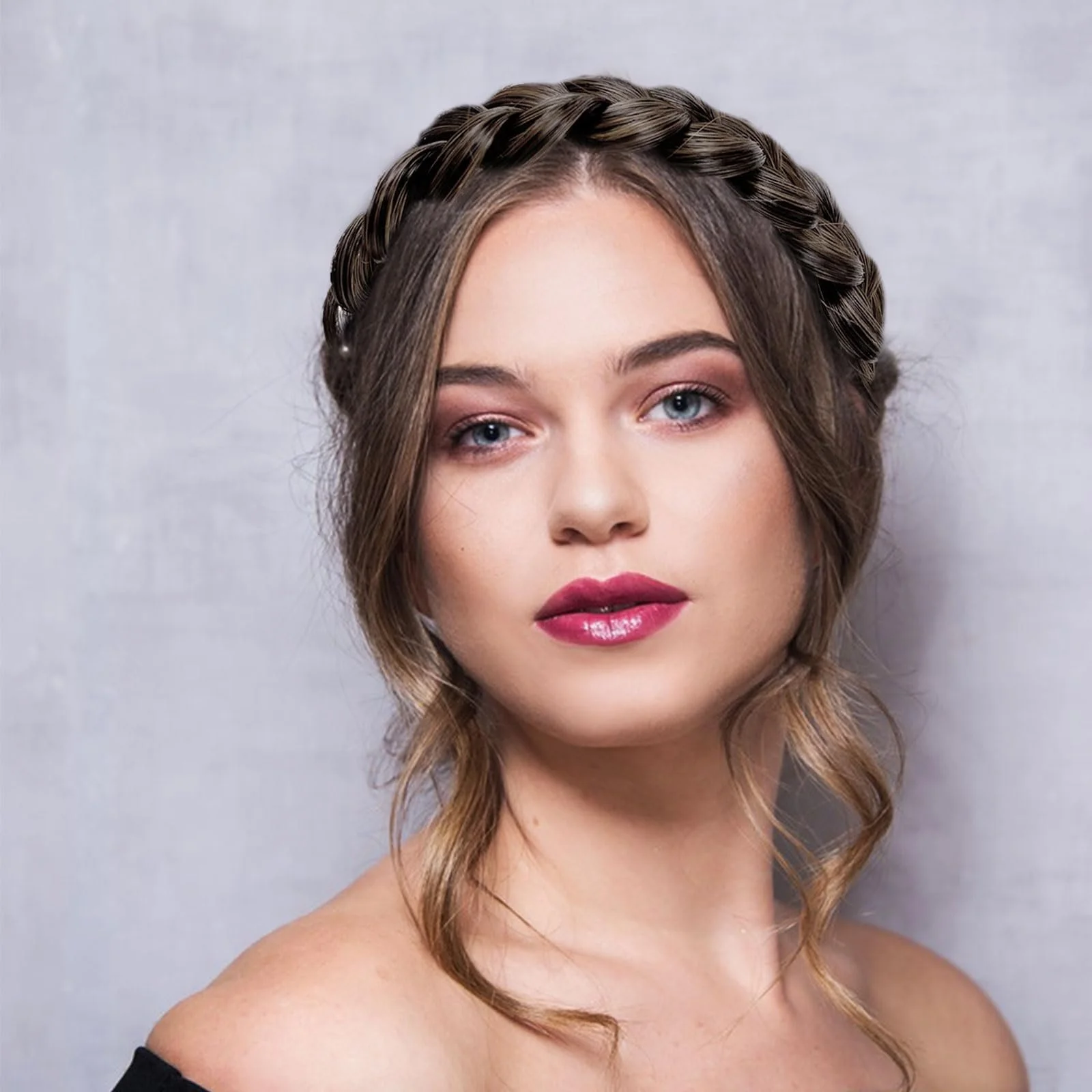 Обруч Плетений Braided Hair Band Коричневий (Normal), фото №5