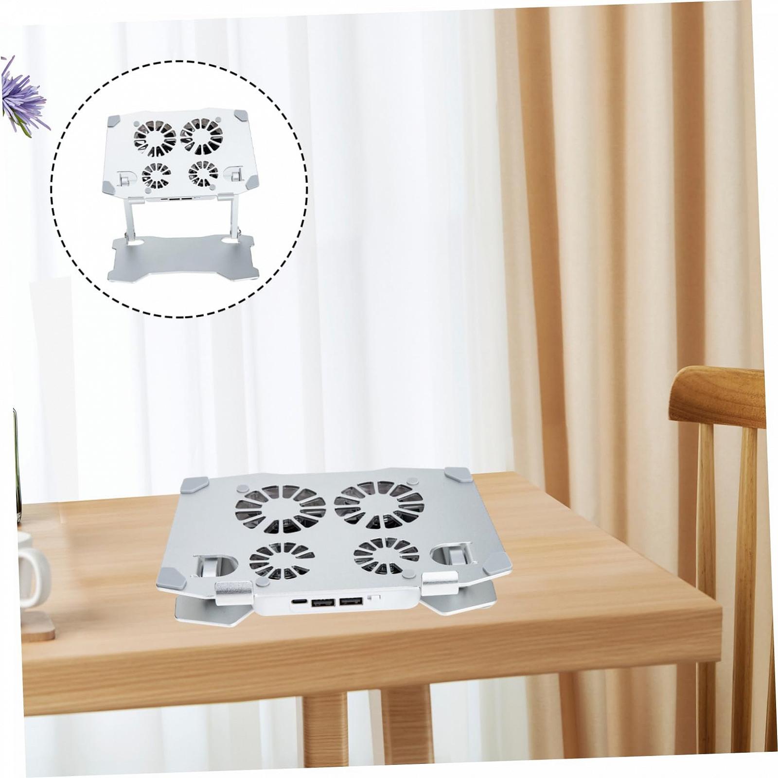 Підставка для ноутбука регульована по висоті Happyyami з тихими охолоджуючими вентиляторами, ергономічна, фото №5