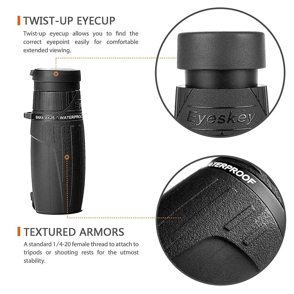 Монокуляр Telescopes Waterproof Rifle Scope для взрослых с адаптером для фотографии с телефона (8 x 25), фото №5
