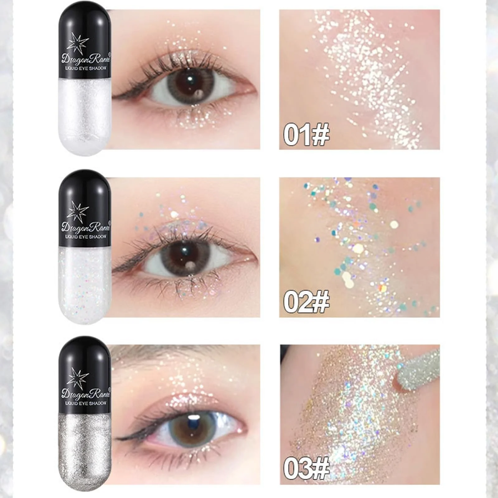 Жидкие Тени для век Водостойкие Блестки, фото №3 Жидкие Тени для век Водостойкие Блестки, фото №3