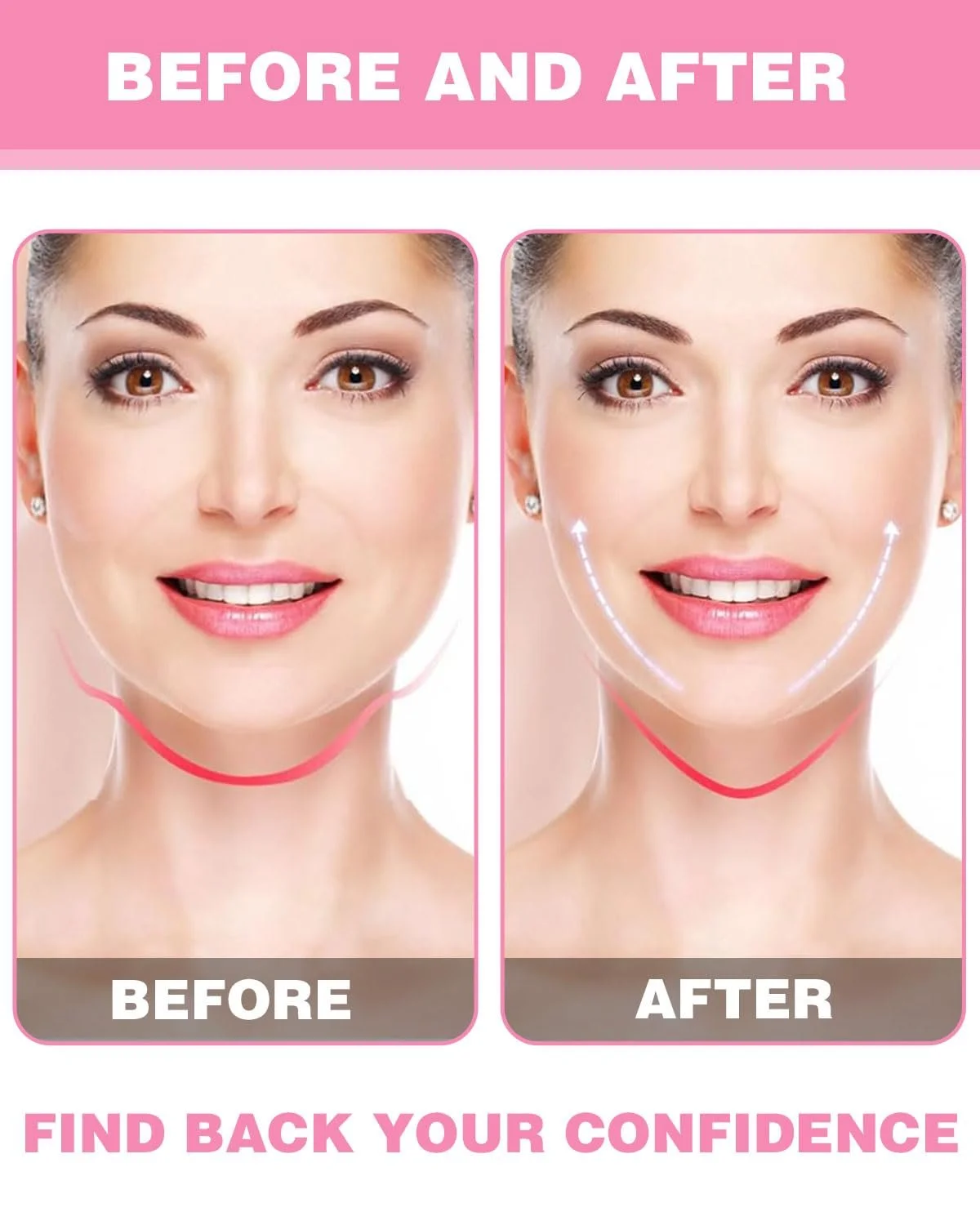 Наклейки для підтяжки обличчя TPZORJX, 80 шт, з V-подібною маскою, фото №5