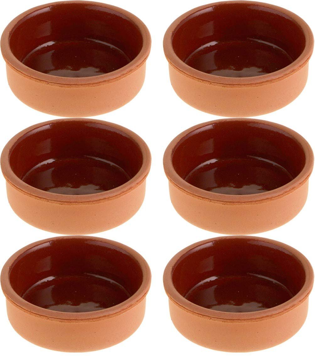 Горщики для запікання Kütahya Sütlac Kabi глиняні 10 см 6 шт. Коричневі, фото №1