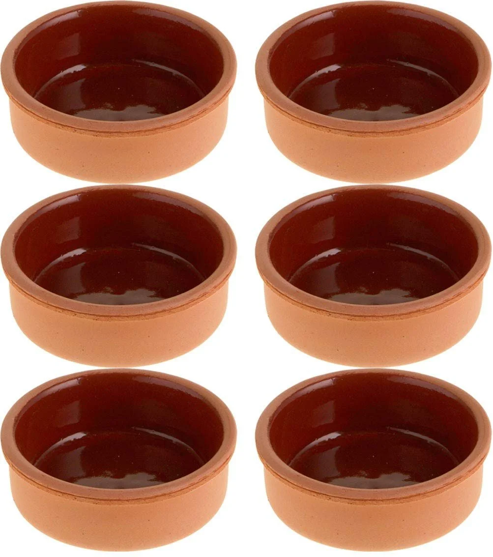 Горщики для запікання Kütahya Sütlac Kabi глиняні 10 см 6 шт. Коричневі, фото №1
