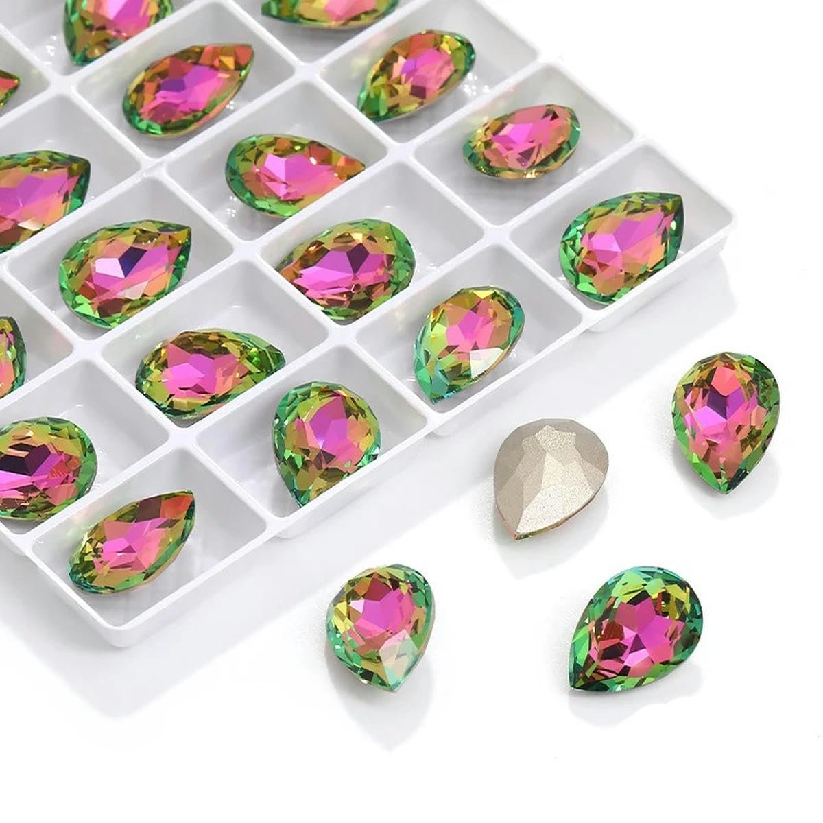 Кришталеві блискітки Різні Розміри Блискучі перлини Рожевий 18 x 25 мм, 12 шт, фото №1 Кришталеві блискітки Різні Розміри Блискучі перлини Рожевий 18 x 25 мм, 12 шт, фото №1