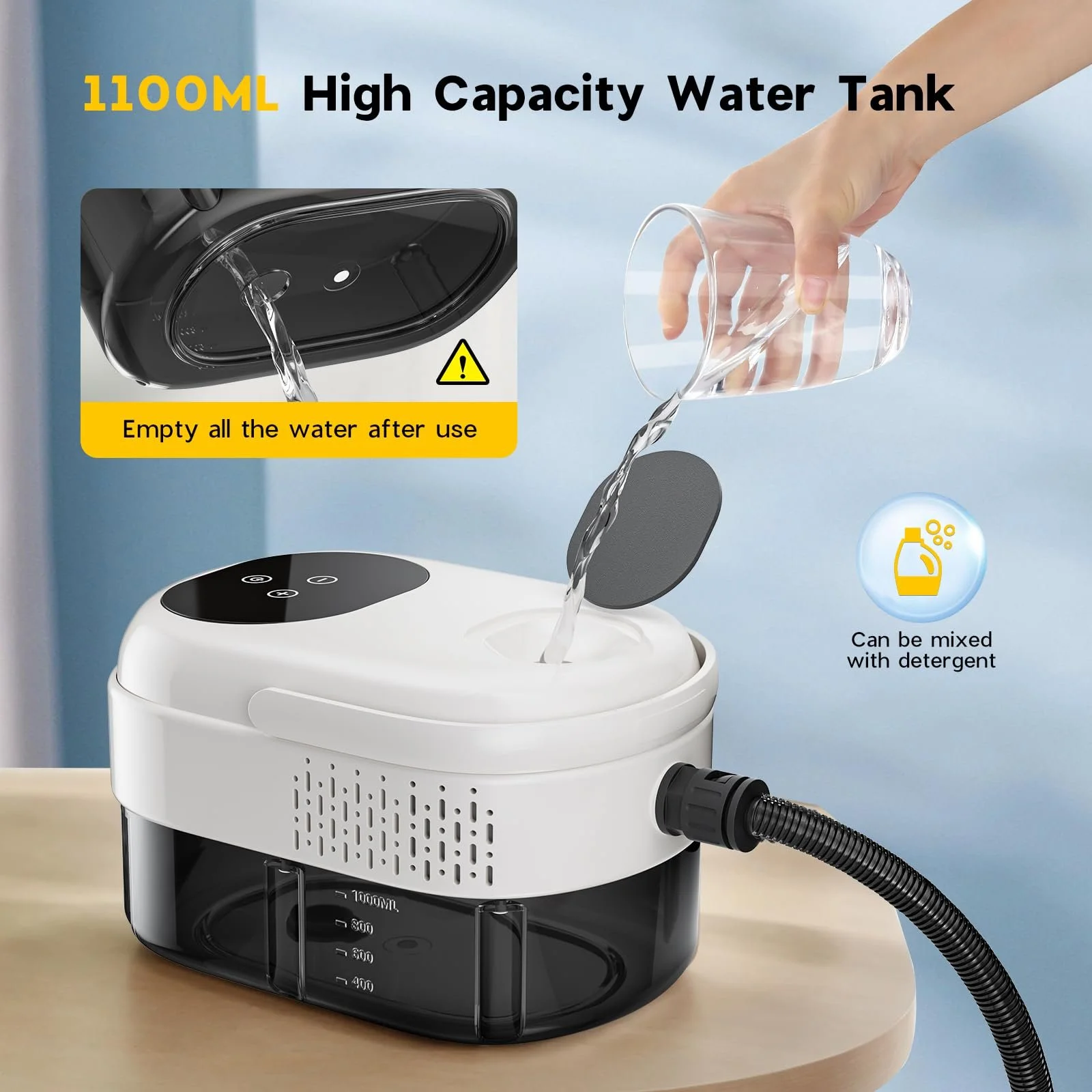 Пароочисник 2500 W 3 щітки 6 режимів 1100 ml, фото №6