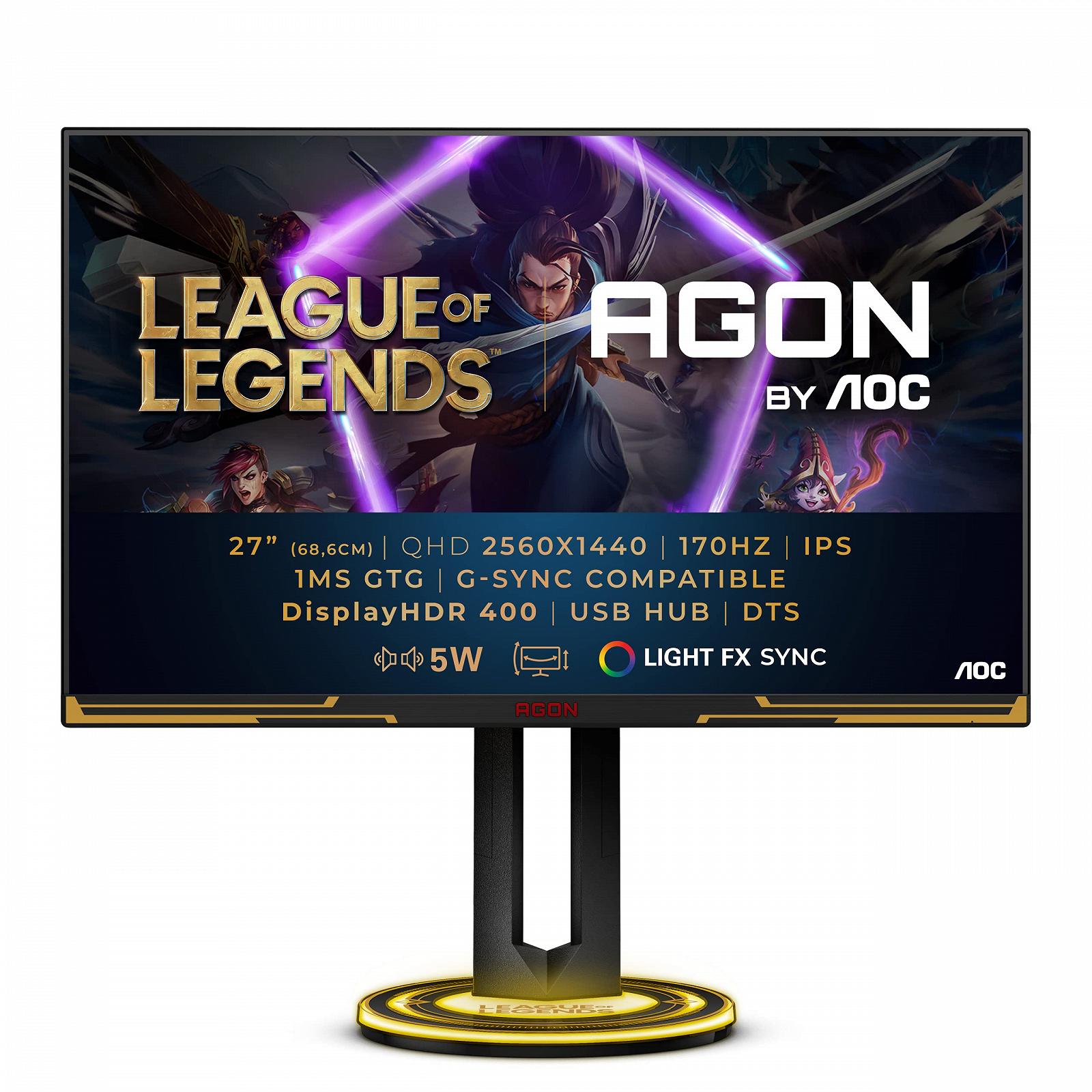 Монитор AOC Agon Pro AG275QXL 27 дюймов QHD Игровой 170 Гц 1 мс FreeSync G-Sync HDR400 Черный/Золотой, фото №1 Монитор AOC Agon Pro AG275QXL 27 дюймов QHD Игровой 170 Гц 1 мс FreeSync G-Sync HDR400 Черный/Золотой, фото №1