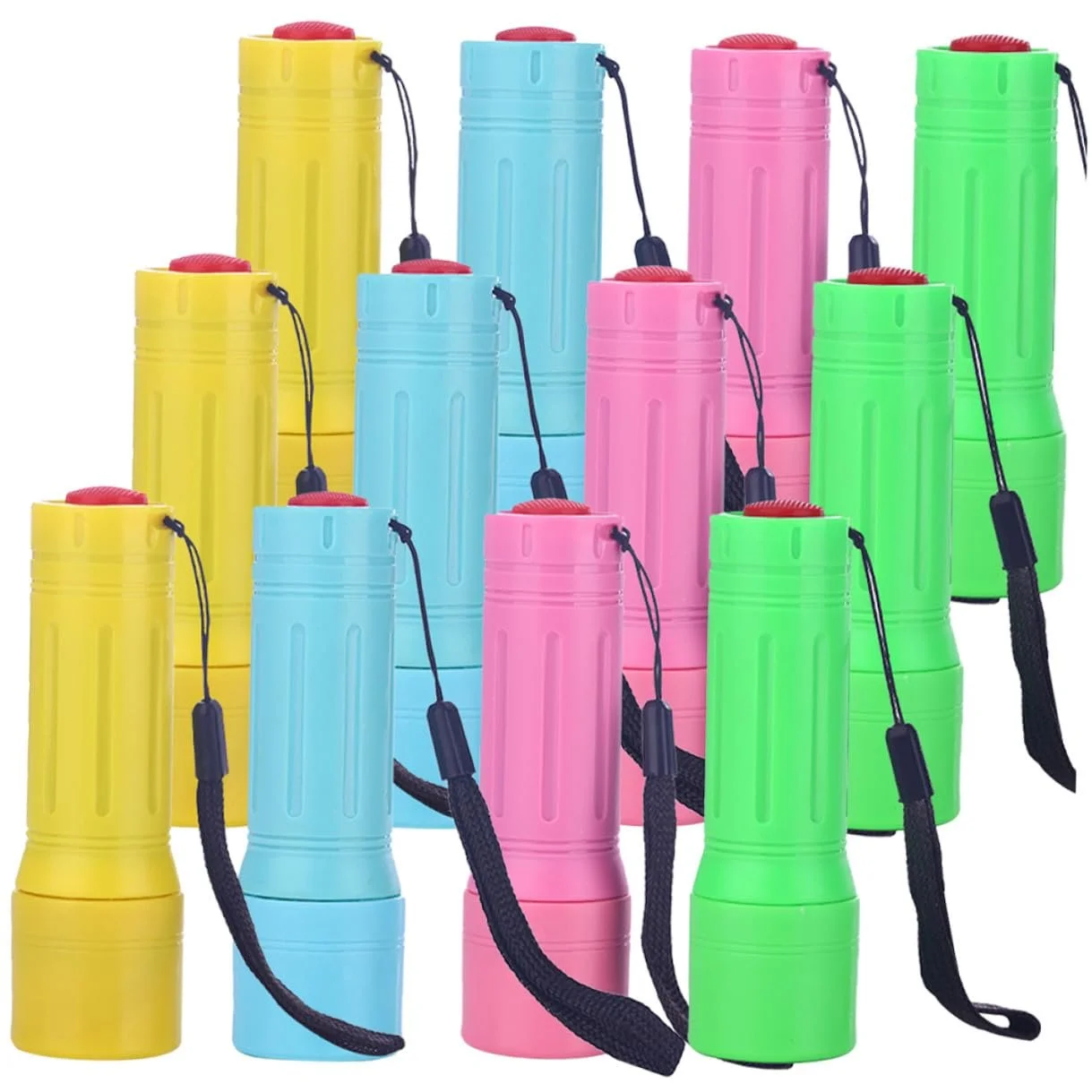 Міні LED ліхтарик з ручкою 12 шт. Компактний та ударостійкий для кемпінгу, походів, весільних подарунків. В комплекті шнурок. Різні кольори, фото №1