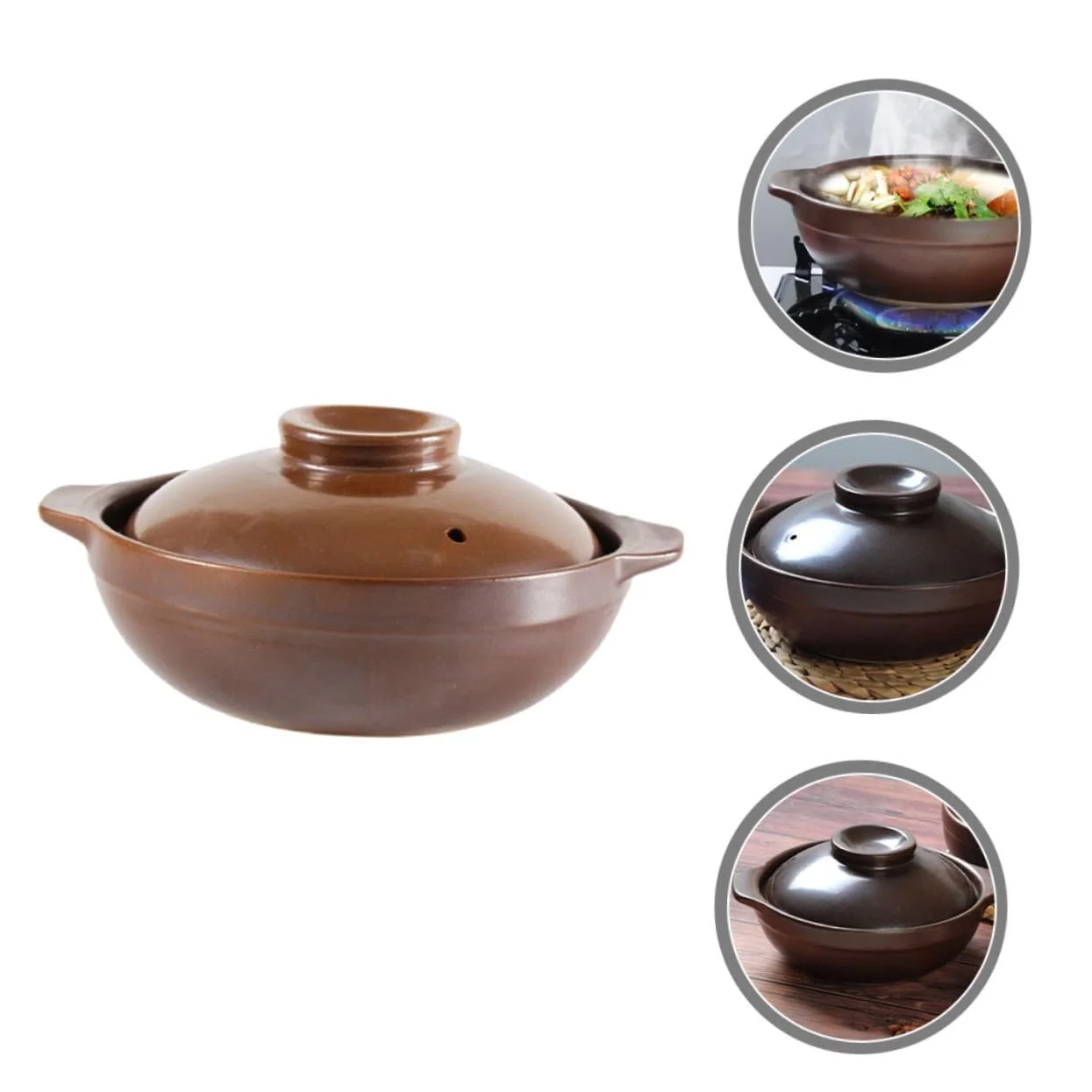 Кастрюля керамическая VALICLUD с двумя ручками традиционная термостойкая, фото №5