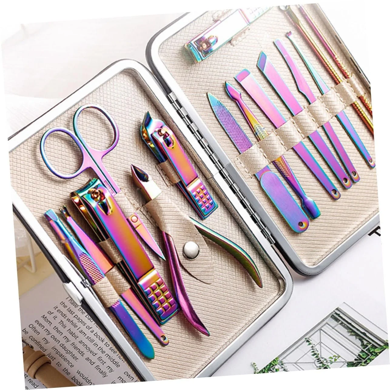 Набір для манікюру Healvian 15 предметів, нержавіюча сталь, дорожній, фото №6