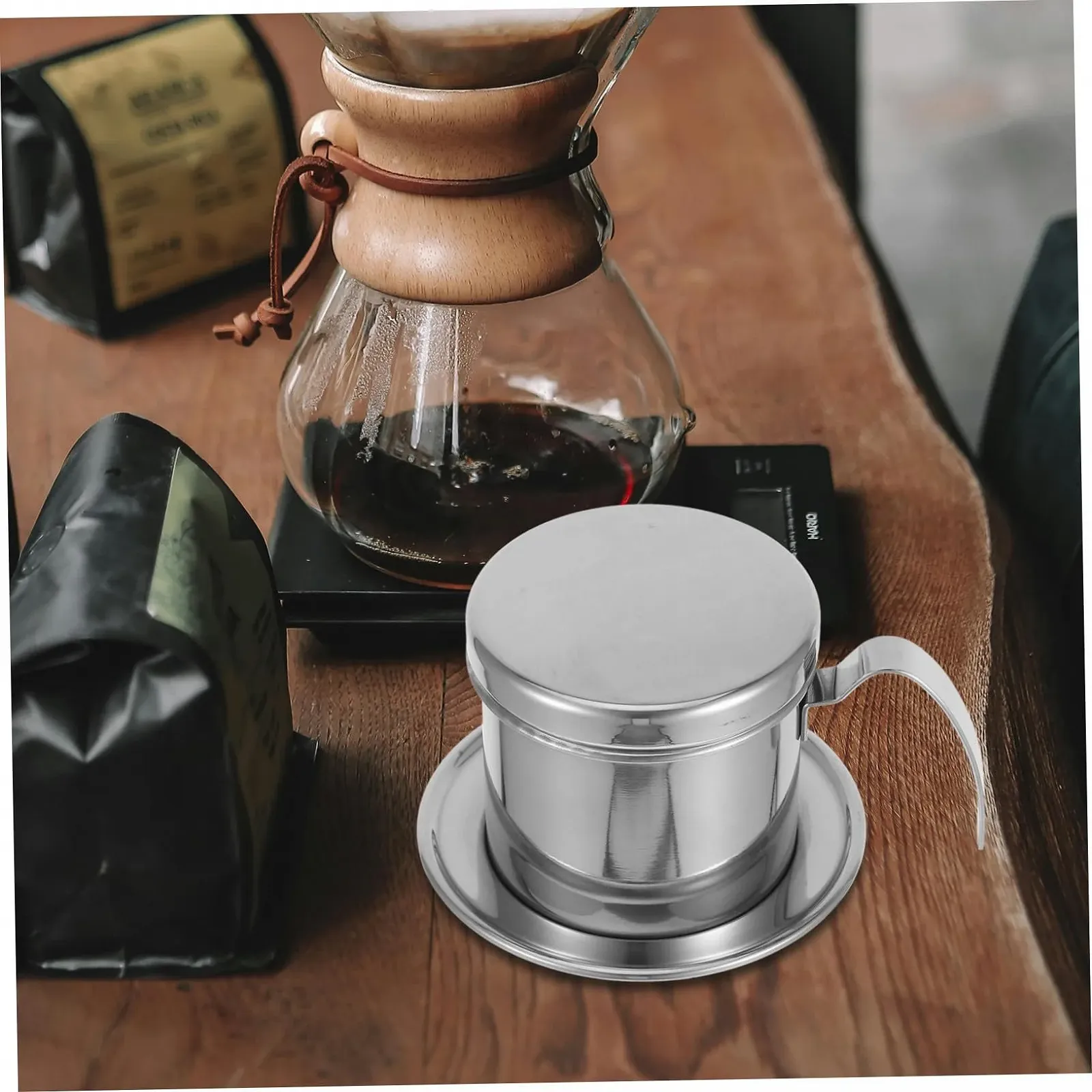 В’єтнамська кавоварка Ipetboom з нержавіючої сталі, багаторазового використання з ручкою, стильний кавовий фільтр, фото №6