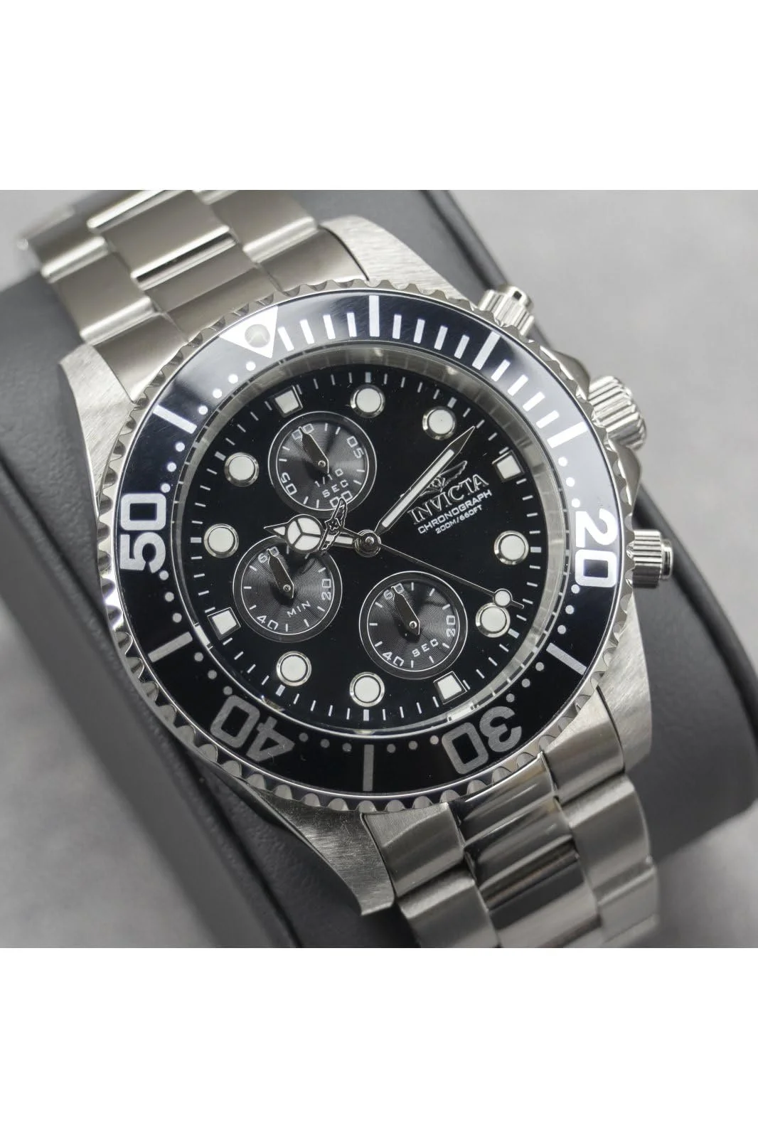 Часы наручные Invicta Pro Diver Мужские 1768 Кварцевые Черный циферблат, нержавеющая сталь, фото №3 Часы наручные Invicta Pro Diver Мужские 1768 Кварцевые Черный циферблат, нержавеющая сталь, фото №3