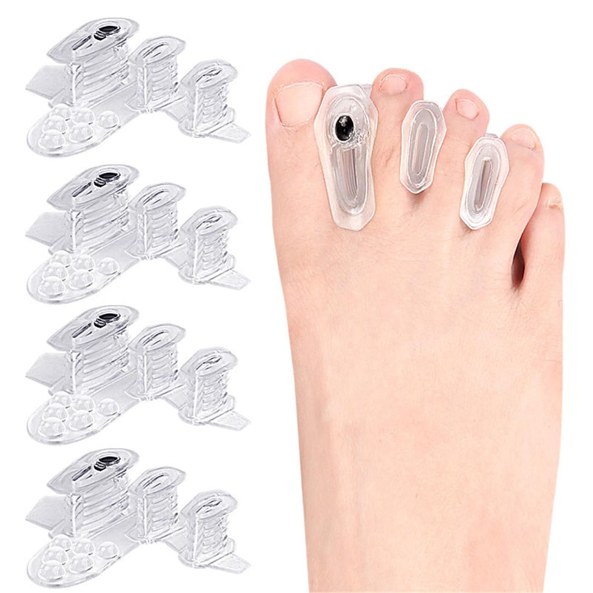 Роздільники для пальців ніг 2 пари, М’які накладки для корекції вальгусної деформації з магнітом, фото №1