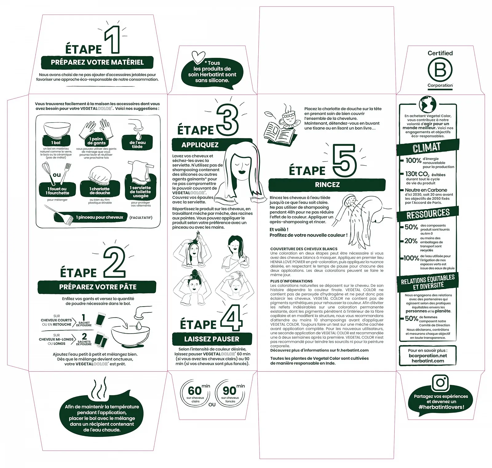 Фарба для волосся Herbatint Vegetal Color Натуральна та органічна трав'яна Moon Light Power - Black, 100 г, фото №4