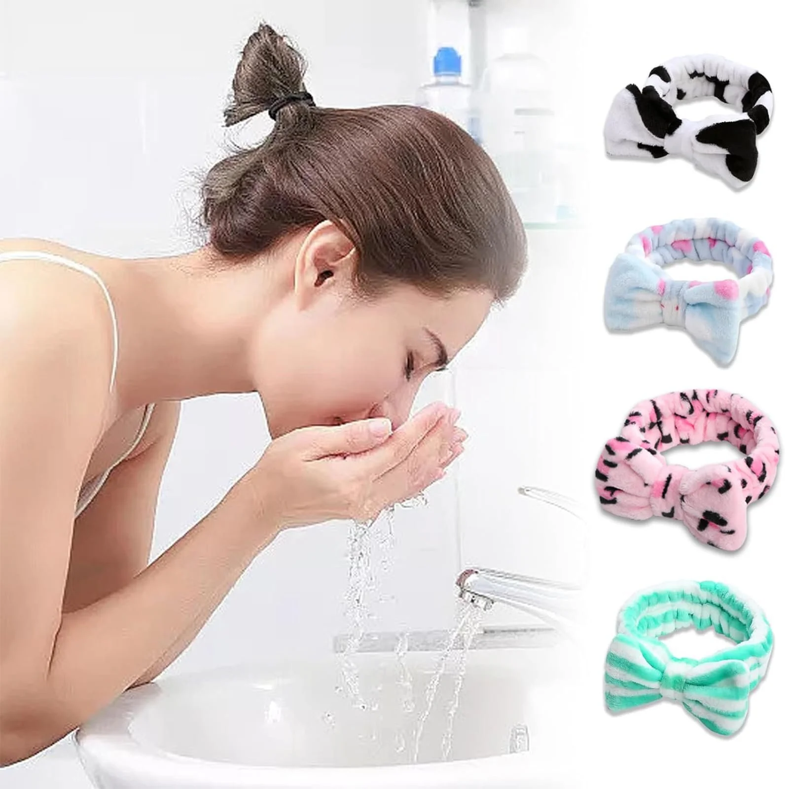 Пов'язка для волосся з бантом для макіяжу, 8 шт, фото №5