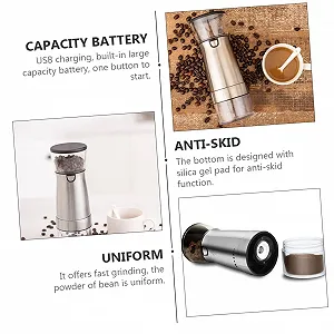 Автоматическая кофемолка SOLUSTRE Электрическая машина Керамический сердечник Перезаряжается через USB Запуск одной кнопкой База synthetic.ua - Фото 1
