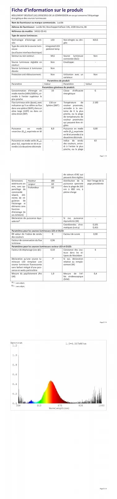 Настільна лампа LUCIDE Castamar LED 1 x 8 Вт 2100 К Діаметр 25,5 см Сіро-коричнева., фото №10