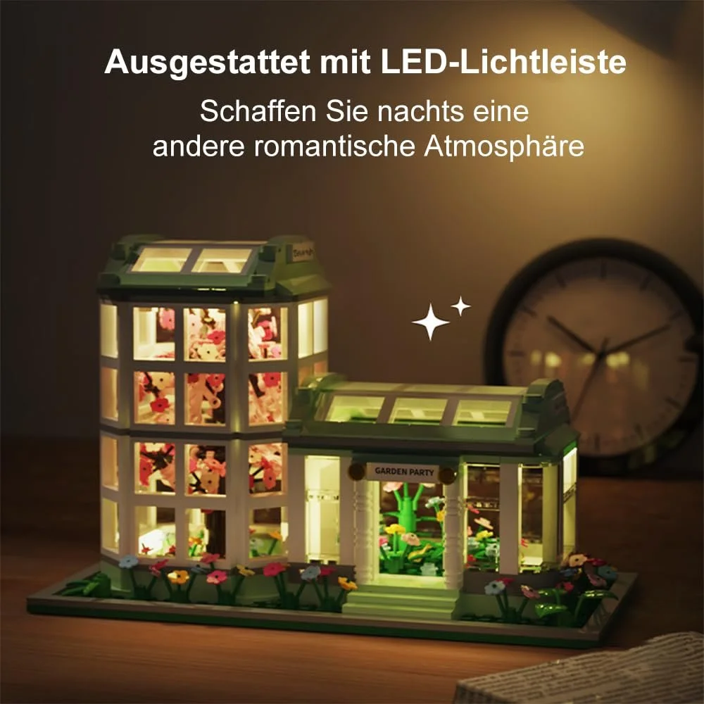 Строительные блоки Barweer Дом Солнечный ботанический сад Дома, Модель городской архитектуры, Модульный набор для строительства таунхаусов для взрослых и детей (827 деталей), фото №1