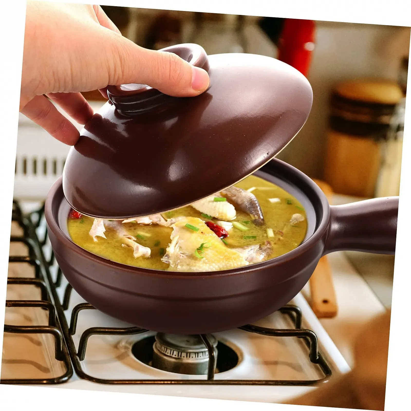 Ківш VALICLUD керамічний для супу та запіканок термостійкий з ручкою, фото №8