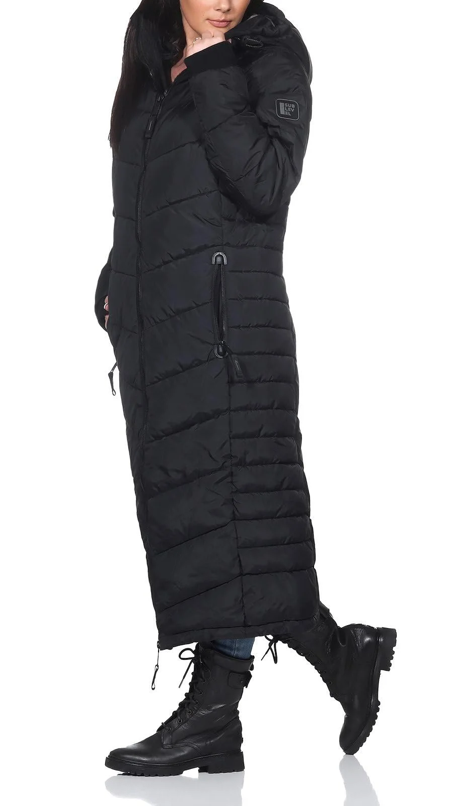 Жіноче стьобане пальто Sublevel LSL-491 Довге, фото №4