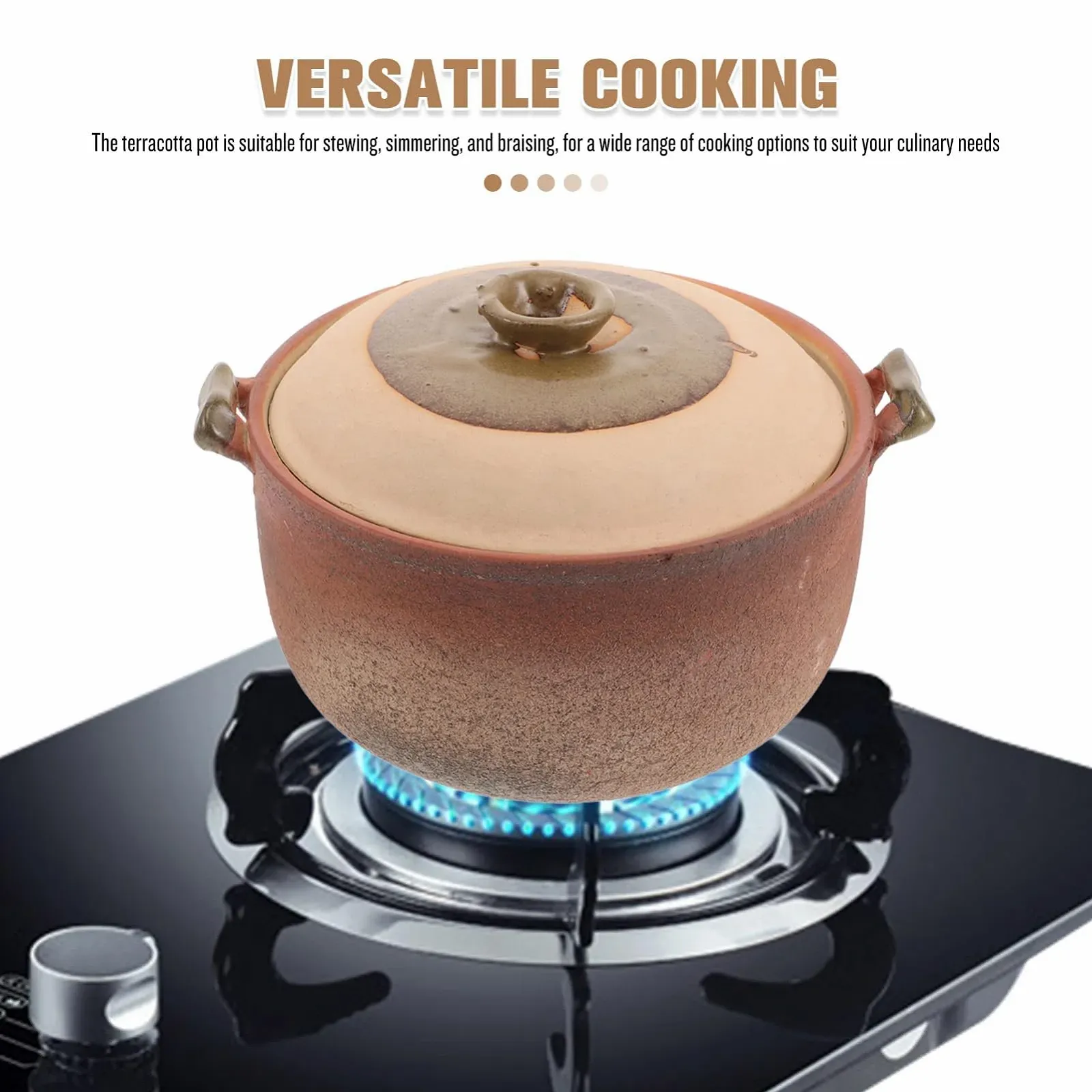 Горщик для запікання глиняний з кришкою для каші, фото №3