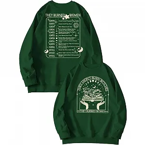 Женский свитшот MLZHAN с принтом "They Didn't Burn Witches" спереди, с длинными рукавами - Фото 1